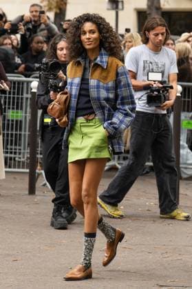 PFW Miu Miu Outside Arrivals Cindy Bruna attends the Miu Miu Womenswear Spring Summer 2026 show as part of Paris Fashion Week on October 6, 2025 in Paris, France. Photo by Laurent Zabulon ABACAPRESS.COM Paris France  Copyright: xZabulonxLaurent ABACAx