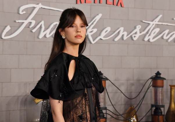 Cast member Mia Goth attends the premiere of Netflix s sci-fi horror motion picture Frankenstein at the Academy Museum of Motion Pictures in Los Angeles on Monday, October 6, 2025. Storyline: A brilliant but egotistical scientist brings a creature to life in a monstrous experiment that ultimately leads to the undoing of both the creator and his tragic creation.  LAP2025100604 JIMxRUYMEN