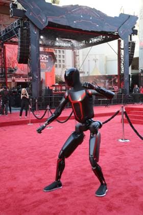 October 6, 2025, Los Angeles, California, USA: Tesla Optimus Robot, General Atmosphere at the World Premiere of Tron Ares at the TCL Chinese Theatre IMAX Los Angeles USA - ZUMAg107 20251006_zep_g107_127 Copyright: xNinaxPrommerx