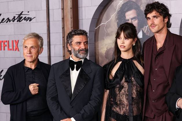 Los Angeles Premiere Of Netflix s Frankenstein Austrian and German actor and director Christoph Waltz, Guatemalan-American actor Oscar Isaac, English actress, producer, and writer Mia Goth wearing Dior with shoes by Paris Texas and jewelry by Tiffany and Co. and Australian actor Jacob Elordi arrive at the Los Angeles Premiere Of Netflix s Frankenstein held at the Academy Museum of Motion Pictures in Miracle Mile, Los Angeles, California, United States. Academy Museum of Motion Pictures, Miracle Mile, Los Angeles, California, USA California United States Copyright: xImagexPressxAgencyx originalFilename: collin-losangel251007_npPTm.jpg