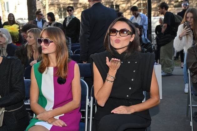 PFW Pierre Cardin Front Row Diane Leyre attending Pierre Cardin show during Paris Fashion Week in Paris, France on October 7, 2025. Photo by Julien Reynaud APS-Medias ABACAPRESS.COM Paris France  Copyright: xReynaudxJulien APS-Medias ABACAx