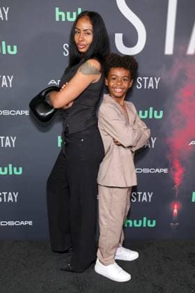07 October 2025 - Los Angeles, California - Dominic Stephens with His mother. Los Angeles Premiere Of Andscape s Stay held at the Academy Museum of Motion Pictures. Los Angeles USA - ZUMAa123 20251007_zaa_a123_008 Copyright: xADx