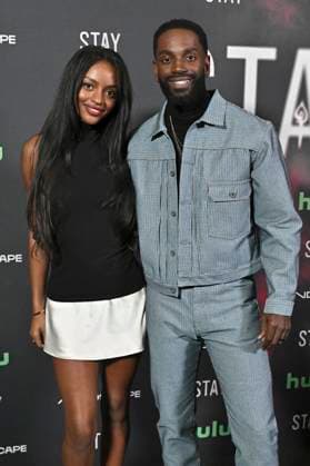 Mo McRae with wife Miami McRae at the premiere of the Hulu movie Stay at the Ted Mann Theater Los Angeles, 07 10 2025 Foto:xD.xStarbuckx xFuturexImagex stay_5040