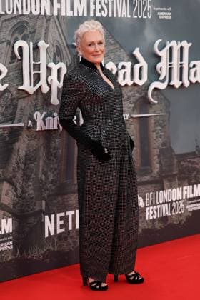 . 08 10 2025. London, United Kingdom. Glenn Close arriving at the premiere of Wake Up Dead Man: A Knives Out Mystery, on the opening night of the London Film Festival  xStephenxLockx xi-Imagesx IIM-26279-0012