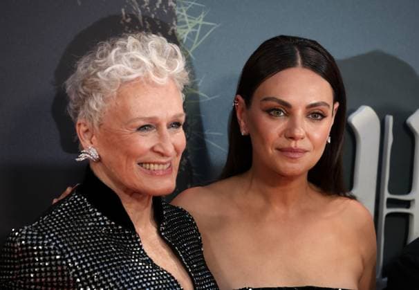 Opening Gala screening of Wake Up Dead Man: A Knives Out Mystery in London, UK - 8 Oct 2025 Glenn Close and Mila Kunis attend the Opening Gala screening of Wake Up Dead Man: A Knives Out Mystery during the 69th BFI London Film Festival. London United Kingdom Copyright: xFredxDuvalx xSOPAxImagesx FD_knifes_out_story_32