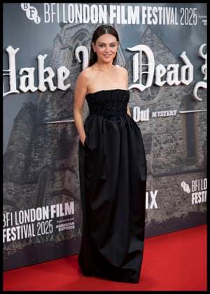 . 08 10 2025. London, United Kingdom. Mila Kunis arriving at the premiere of Wake Up Dead Man: A Knives Out Mystery, on the opening night of the London Film Festival  xStephenxLockx xi-Imagesx IIM-26279-0027
