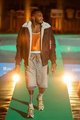 Runway For The Association Debout En Bouts At Roland-Garros Dimitri Pavadé walks the runway for the association Debout En Bouts. 30 amputees wearing prosthetics parade on the Philippe-Chatrier court at Roland-Garros stadium on October 08, 2025 in Paris, France. Photo by Nasser Berzane ABACAPRESS.COM Paris France  Copyright: xBerzanexNasser ABACAx