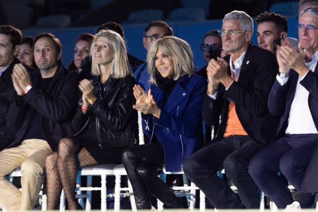 Runway For The Association Debout En Bouts At Roland-Garros Brigitte Macron and Gilles Moretton the runway for the association Debout En Bouts. 30 amputees wearing prosthetics parade on the Philippe-Chatrier court at Roland-Garros stadium on October 08, 2025 in Paris, France. Photo by Nasser Berzane ABACAPRESS.COM Paris France  Copyright: xBerzanexNasser ABACAx