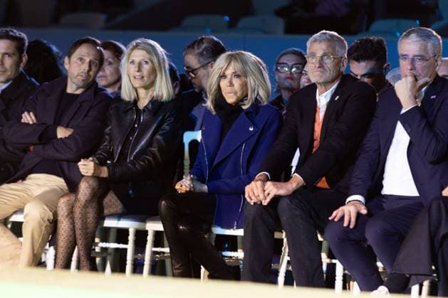 Runway For The Association Debout En Bouts At Roland-Garros Brigitte Macron and Gilles Moretton the runway for the association Debout En Bouts. 30 amputees wearing prosthetics parade on the Philippe-Chatrier court at Roland-Garros stadium on October 08, 2025 in Paris, France. Photo by Nasser Berzane ABACAPRESS.COM Paris France  Copyright: xBerzanexNasser ABACAx
