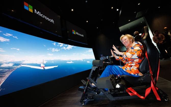 Princess Astrid of Belgium pictured during a visit to Microsoft Company during an economic mission to the west coast of the United States, in the so-called Silicon Valley in Mountain View, on Wednesday 08 October 2025. The Belgian Economic mission to USA takes place from October 4th to 12th.  BENOITxDOPPAGNE 136376240