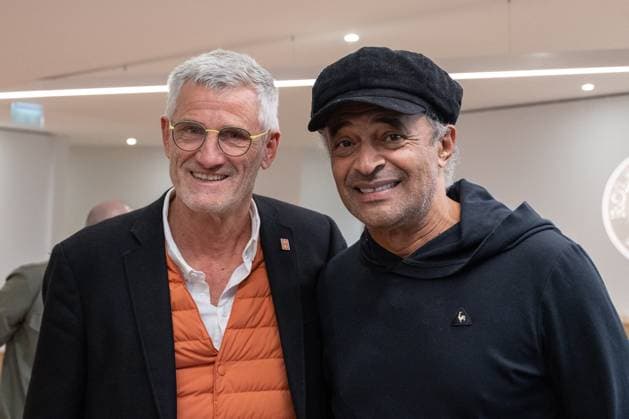 Runway For The Association Debout En Bouts At Roland-Garros Gilles Moretton, Yannick Noah attends the runway for the association Debout En Bouts. 30 amputees wearing prosthetics parade on the Philippe-Chatrier court at Roland-Garros stadium on October 08, 2025 in Paris, France. Photo by Nasser Berzane ABACAPRESS.COM Paris France  Copyright: xBerzanexNasser ABACAx