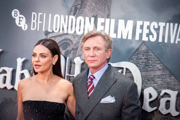October 8, 2025, London, United Kingdom: Mila Kunis and Daniel Craig attend the Wake Up Dead Man: A Knives Out Mystery opening gala during the 69th BFI London Film Festival at The Royal Festival Hall. London United Kingdom - ZUMAs197 20251008_aaa_s197_205 Copyright: xLoredanaxSangiulianox