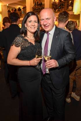 abb Katharina Guenther Wuensch and Kai Wegner Berlin Mayor at the Aftershow Party at the World Premiere of the new Grand Show Blinded by delight at Friedrichstadt Palast on 08 10 2025 in Berlin Berlin Germany