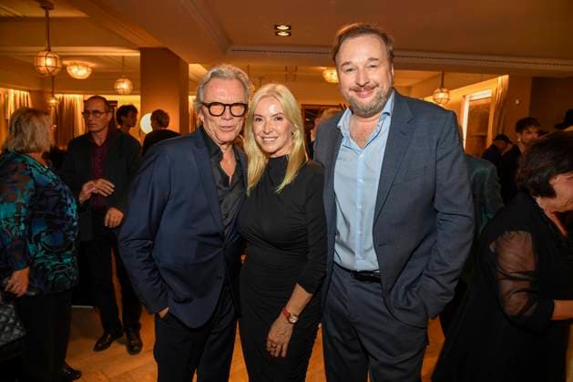 abb Wolfgang Lippert, Gesine Lippert and Stephan Grossmann at the aftershow party at the world premiere of the new Grand Show Blinded by delight at Friedrichstadt Palast on 08 10 2025 in Berlin Berlin Germany