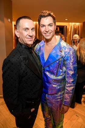 abb Jeremy Scott and Julian David at the aftershow party at the world premiere of the new Grand Show Blinded by delight at Friedrichstadt Palast on 08 10 2025 in Berlin Berlin Germany