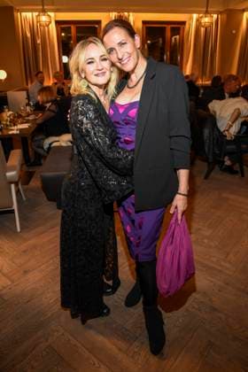 abb Katharine Mehrling and Ulrike Frank at the aftershow party at the world premiere of the new Grand Show Blinded by delight at Friedrichstadt Palast on 08 10 2025 in Berlin Berlin Germany
