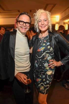 abb Kristian Schuller and Ellen von Unwerth at the aftershow party at the world premiere of the new Grand Show Blinded by delight at Friedrichstadt Palast on 08 10 2025 in Berlin Berlin Germany