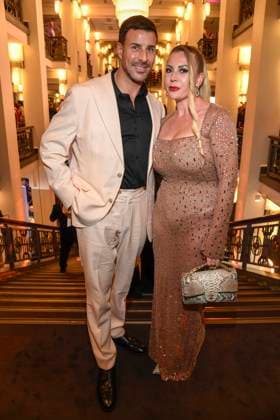 abb Leonard Feier and Caona Maron at the aftershow party at the world premiere of the new Grand Show Blinded by delight at Friedrichstadt Palast on 08 10 2025 in Berlin Berlin Germany