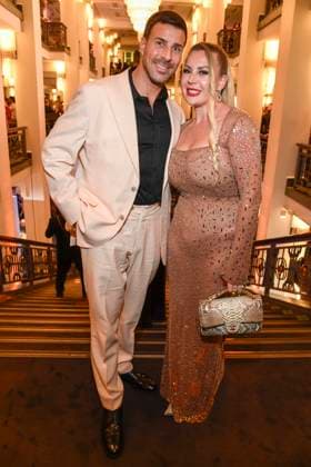 abb Leonard Feier and Caona Maron at the aftershow party at the world premiere of the new Grand Show Blinded by delight at Friedrichstadt Palast on 08 10 2025 in Berlin Berlin Germany