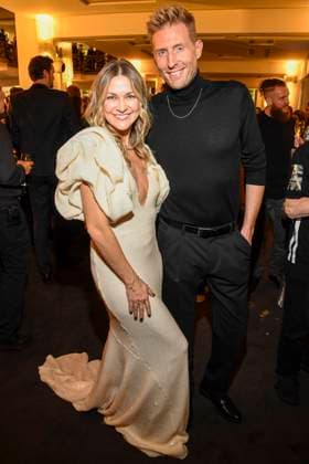 abb Linda Hesse and Maximilian Arland at the aftershow party at the world premiere of the new Grand Show Blinded by delight at Friedrichstadt Palast on 08 10 2025 in Berlin Berlin Germany