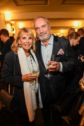 abb Ireen Sheer and Klaus Juergen Kahl at the Aftershow Party at the World Premiere of the new Grand Show Blinded by delight at Friedrichstadt Palast on 08 10 2025 in Berlin Berlin Germany