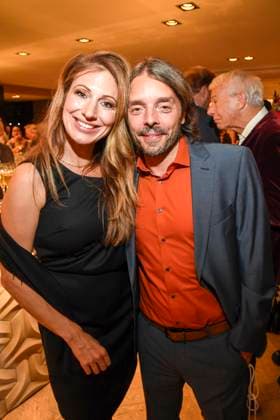 abb Mara Bergmann and Alexander Hoffmann at the aftershow party at the world premiere of the new Grand Show Blinded by delight at Friedrichstadt Palast on 08 10 2025 in Berlin Berlin Germany