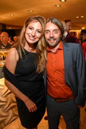 abb Mara Bergmann and Alexander Hoffmann at the aftershow party at the world premiere of the new Grand Show Blinded by delight at Friedrichstadt Palast on 08 10 2025 in Berlin Berlin Germany