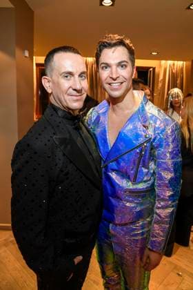abb Jeremy Scott and Julian David at the aftershow party at the world premiere of the new Grand Show Blinded by delight at Friedrichstadt Palast on 08 10 2025 in Berlin Berlin Germany