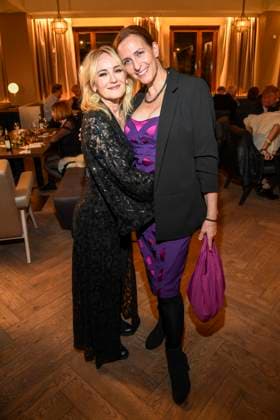 abb Katharine Mehrling and Ulrike Frank at the aftershow party at the world premiere of the new Grand Show Blinded by delight at Friedrichstadt Palast on 08 10 2025 in Berlin Berlin Germany