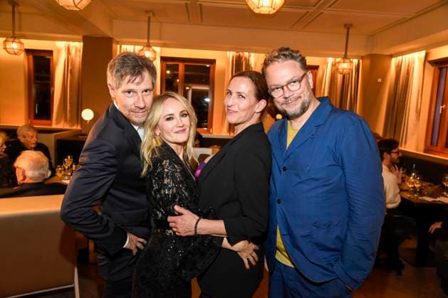 abb Tilmar Kuhn, Katharine Mehrling, Ulrike Frank and Marc Schubring at the aftershow party at the world premiere of the new Grand Show Blinded by delight at Friedrichstadt Palast on 08 10 2025 in Berlin Berlin Germany