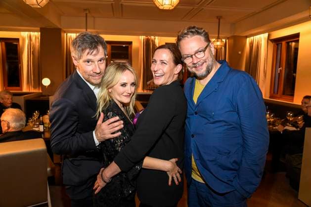 abb Tilmar Kuhn, Katharine Mehrling, Ulrike Frank and Marc Schubring at the aftershow party at the world premiere of the new Grand Show Blinded by delight at Friedrichstadt Palast on 08 10 2025 in Berlin Berlin Germany