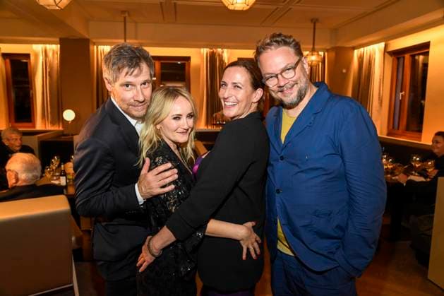 abb Tilmar Kuhn, Katharine Mehrling, Ulrike Frank and Marc Schubring at the aftershow party at the world premiere of the new Grand Show Blinded by delight at Friedrichstadt Palast on 08 10 2025 in Berlin Berlin Germany