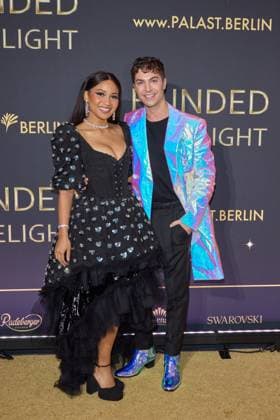 Denise Lucia Aquino and Julian David both skin actors World premiere of the show BLINDED by DELIGHT at Friedrichstadt Palast Berlin on 08 10 2025 Premiere BLINDED by DELIGHT