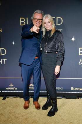 abb Wolfgang Lippert and wife Gesine Lippert on the carpet at the world premiere of the new Grand Show Blinded by delight at Friedrichstadt Palast on 08 10 2025 in Berlin Berlin Germany