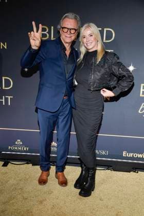 abb Wolfgang Lippert and wife Gesine Lippert on the carpet at the world premiere of the new Grand Show Blinded by delight at Friedrichstadt Palast on 08 10 2025 in Berlin Berlin Germany