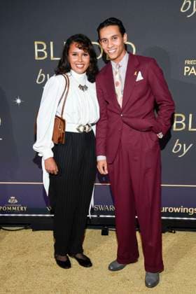abb Rachel Hermlin and David Hermlin on the carpet at the world premiere of the new Grand Show Blinded by delight at Friedrichstadt Palast on 08 10 2025 in Berlin Berlin Germany
