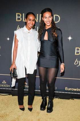 abb Hadnet Tesfai and Marie Mouroum on the carpet at the world premiere of the new Grand Show Blinded by delight at Friedrichstadt Palast on 08 10 2025 in Berlin Berlin Germany