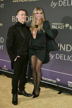 Jeremy Scott and Heidi Klum at the world premiere of the Blinded by Delight Grand Show 2025 at Friedrichstadt Palast Berlin, 08 10 2025 Foto:xM.xBehrensx xFuturexImagex blinded_5106