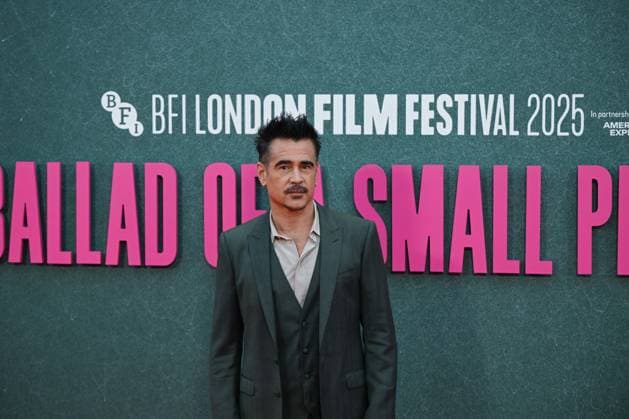 BFI London Film Festival LONDON, UNITED KINGDOM - OCTOBER 9: Irish actor Colin Farrell attends the premiere of the film Ballad of a Small Player during the 69th BFI London Film Festival at the Royal Festival Hall on October 9, 2025, in London, United Kingdom. Rasid Necati Aslim Anadolu London United Kingdom. Editorial use only. Please get in touch for any other usage.  Copyright: x2025xAnadoluxRasidxNecatixAslimx