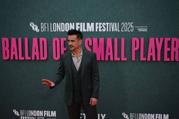 Ballad of a Small Player Headline Gala - The 69th BFI London Film Festival LONDON, UNITED KINGDOM - OCTOBER 9: Colin Farrell attends the Ballad of a Small Player Headline Gala at the 69th BFI London Film Festival at The Royal Festival Hall on October 09, 2025 in London, United Kingdom on October 9, 2025. Rasid Necati Aslim Anadolu London United Kingdom. Editorial use only. Please get in touch for any other usage.  Copyright: x2025xAnadoluxRasidxNecatixAslimx