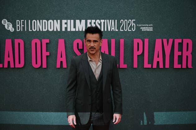 Ballad of a Small Player Headline Gala - The 69th BFI London Film Festival LONDON, UNITED KINGDOM - OCTOBER 9: Colin Farrell attends the Ballad of a Small Player Headline Gala at the 69th BFI London Film Festival at The Royal Festival Hall on October 09, 2025 in London, United Kingdom on October 9, 2025. Rasid Necati Aslim Anadolu London United Kingdom. Editorial use only. Please get in touch for any other usage.  Copyright: x2025xAnadoluxRasidxNecatixAslimx