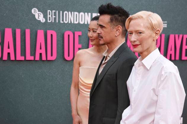 Fala Chen, Colin Farrell and Tilda Swinton at the premiere of the feature film Ballad of a Small Player at the 69 BFI London Film Festival 2025 at the Royal Festival Hall London, 09 10 2025 Foto:xS.xVasx xFuturexImagex small_5041