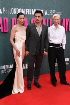 Fala Chen, Colin Farrell and Tilda Swinton at the premiere of the feature film Ballad of a Small Player at the 69 BFI London Film Festival 2025 at the Royal Festival Hall London, 09 10 2025 Foto:xS.xVasx xFuturexImagex small_5043
