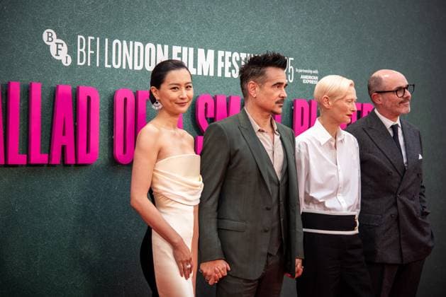October 9, 2025, London, United Kingdom: Fala Chen, Colin Farrell, Tilda Swinton and Edward Berger attend the Ballad of a Small Player Headline Gala during the 69th BFI London Film Festival at The Royal Festival Hall. London United Kingdom - ZUMAs197 20251009_aaa_s197_159 Copyright: xLoredanaxSangiulianox