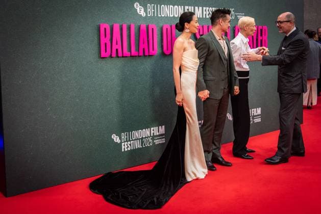 October 9, 2025, London, United Kingdom: Fala Chen, Colin Farrell, Tilda Swinton and Edward Berger attend the Ballad of a Small Player Headline Gala during the 69th BFI London Film Festival at The Royal Festival Hall. London United Kingdom - ZUMAs197 20251009_aaa_s197_165 Copyright: xLoredanaxSangiulianox