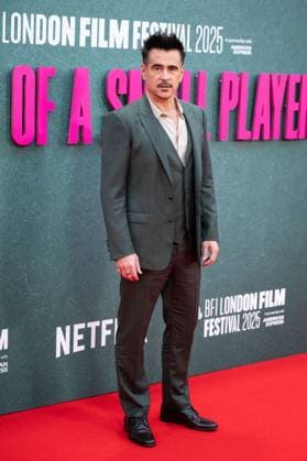London BFI Ballad of a Small Player Premiere Colin Farrell attending the Ballad of a Small Player Premiere as part of the BFI London Film Festival in London, England on October 09, 2025. Photo by Aurore Marechal ABACAPRESS.COM London  Copyright: xMarechalxAurore ABACAx