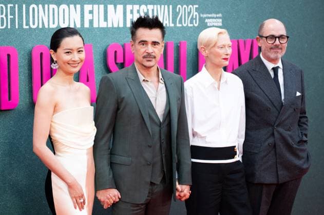 London BFI Ballad of a Small Player Premiere Fala Chen, Colin Farrell, Tilda Swinton and Edward Berger attending the Ballad of a Small Player Premiere as part of the BFI London Film Festival in London, England on October 09, 2025. Photo by Aurore Marechal ABACAPRESS.COM London  Copyright: xMarechalxAurore ABACAx