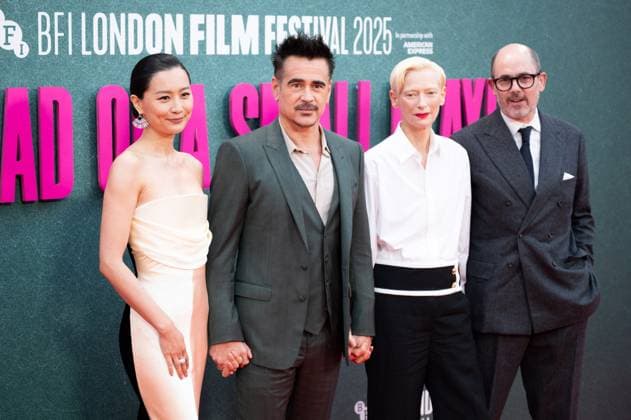 London BFI Ballad of a Small Player Premiere Fala Chen, Colin Farrell, Tilda Swinton and Edward Berger attending the Ballad of a Small Player Premiere as part of the BFI London Film Festival in London, England on October 09, 2025. Photo by Aurore Marechal ABACAPRESS.COM London  Copyright: xMarechalxAurore ABACAx