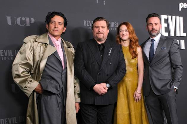 NEW YORK, NY- OCTOBER 9: Gabriel Luna, Michael Chernus, Marin Ireland and Patrick Macmanus at Peacock™s Devil In Disguise: John Wayne Gacy Premiere at DGA NY Theater on October 9, 2025 in New York City. Copyright: xKatiexGodowskix