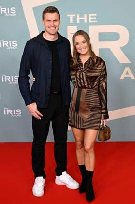 Hannes Ocik with wife Nele Ocik at the premiere of the Sky series The Iris Affair at Mathäser Filmpalast Munich, 09 10 2025 Foto:xR.xHeinex xFuturexImagex iris_5011